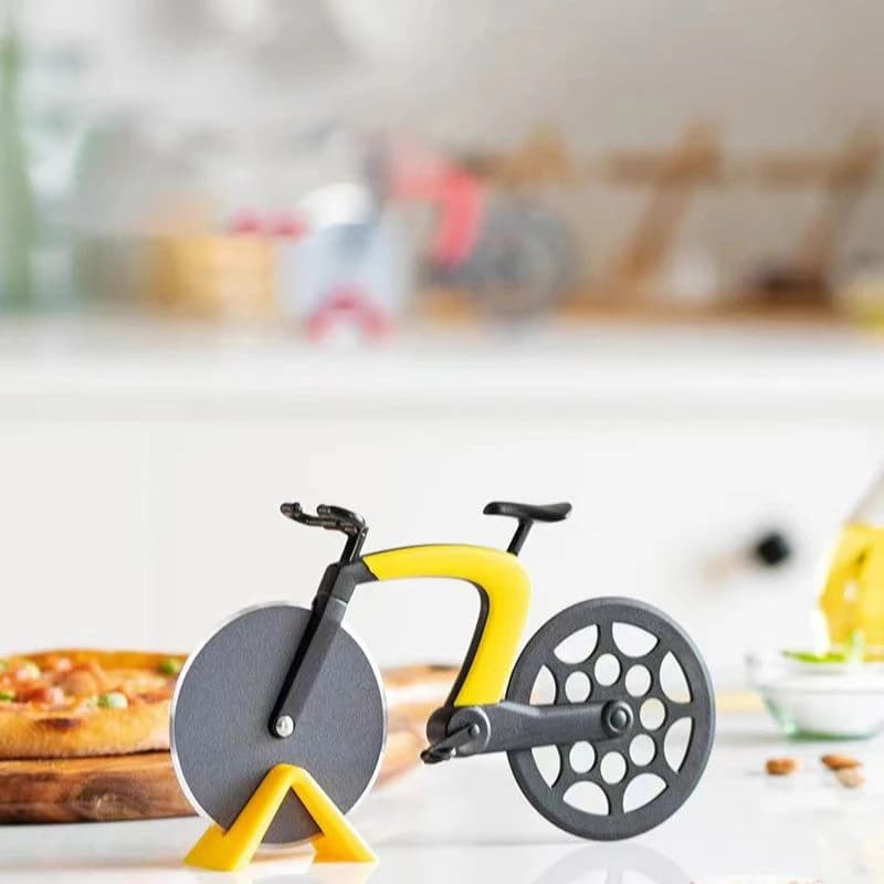 Taglierina per Pizza creativa taglierina per Pizza a forma di bicicletta affettatrice per Pizza riutilizzabile Picnic pratici accessori da cucina in acciaio inossidabile