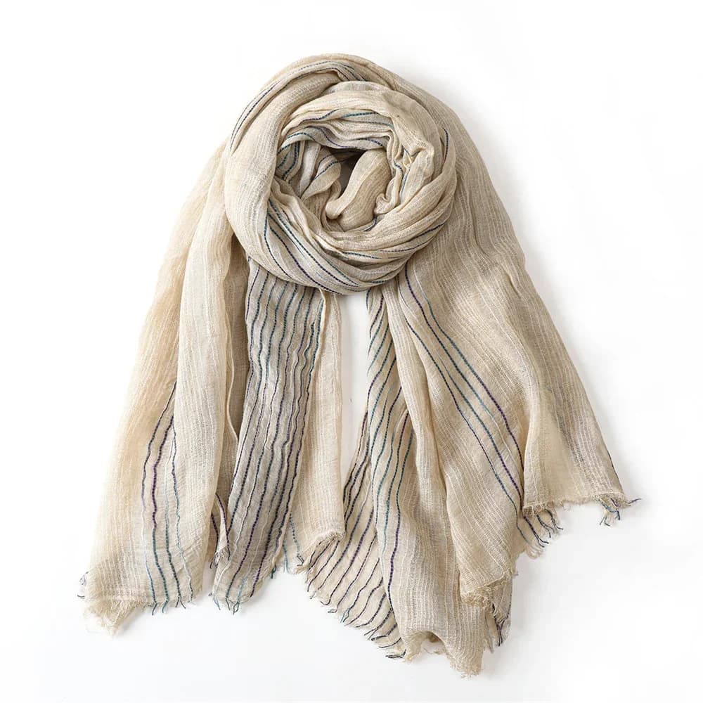 Cotton Linen Striped Fashion Men Scarves Autumn Winter Warm Neckerchief Pashmina Male Accessories Short Tassel Bufanda Shawl
