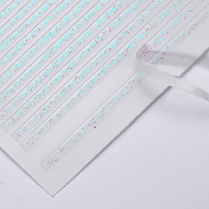 3D Shiny Nail Stickers Lines French Nail Sliders Glitter Gold Silver Metal Stripe Letters decalcomanie Gel Polish Manicure