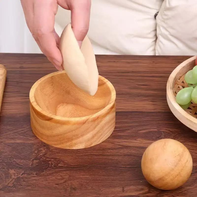 Nuovo Stampo in Legno per Sfoglie di Ravioli, Utensile per Pasta a Forma Rotonda, Stampo per Realizzare Involucri per Ravioli, Strumento Riutilizzabile per Pressare l'Impasto