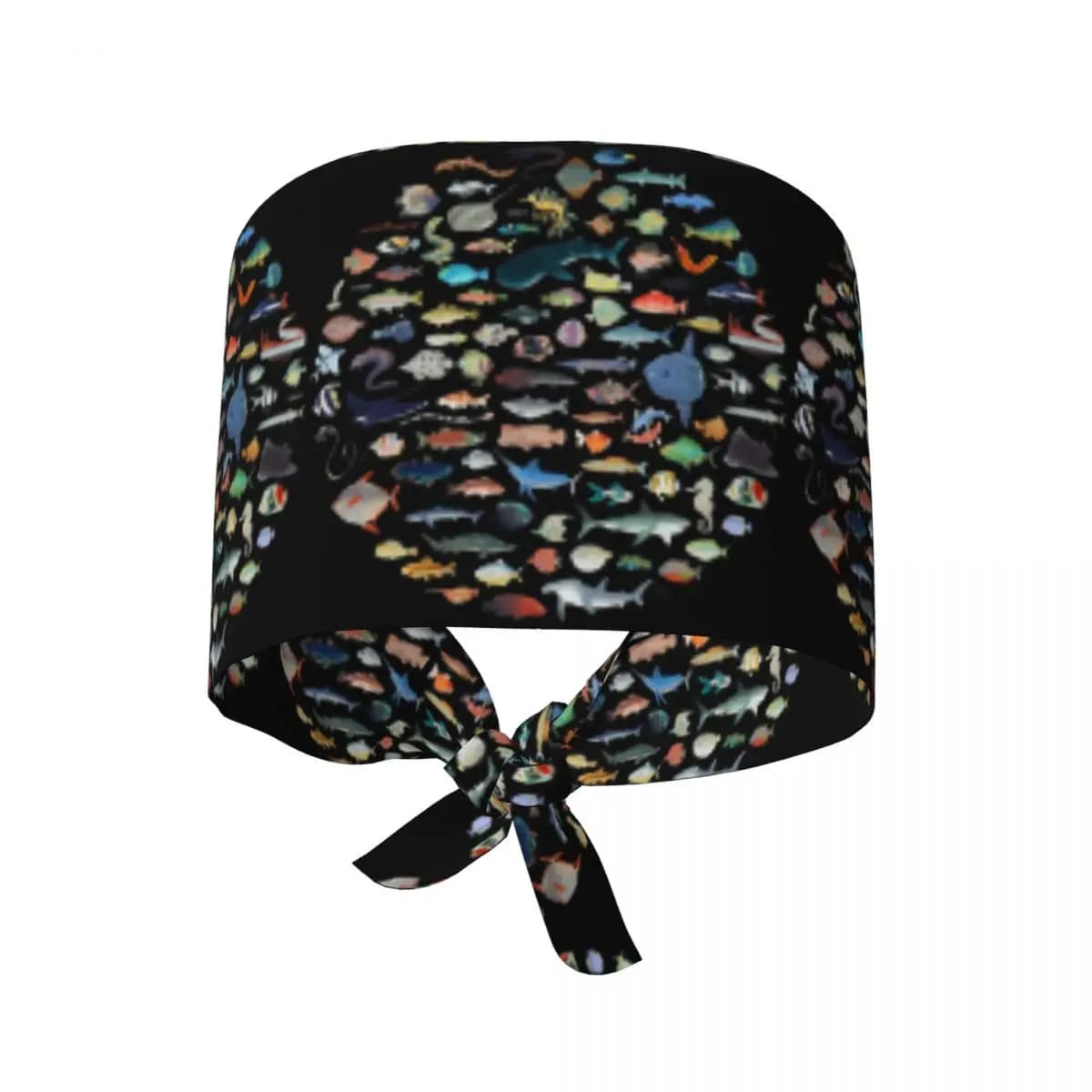 One Hundred Fish Ocean Life Scuba Diving Scrub Hat Doctor Working Surgical Cap Unisex Adjustable Nursing Caps for Dentist