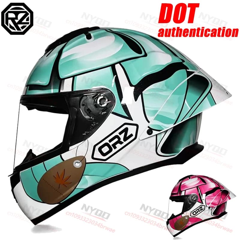 ORZ NUOVO Casco Integrale per Moto con Alettone Posteriore Aerodinamico, Omologato DOT, Casco da Moto, Cascos Para Moto