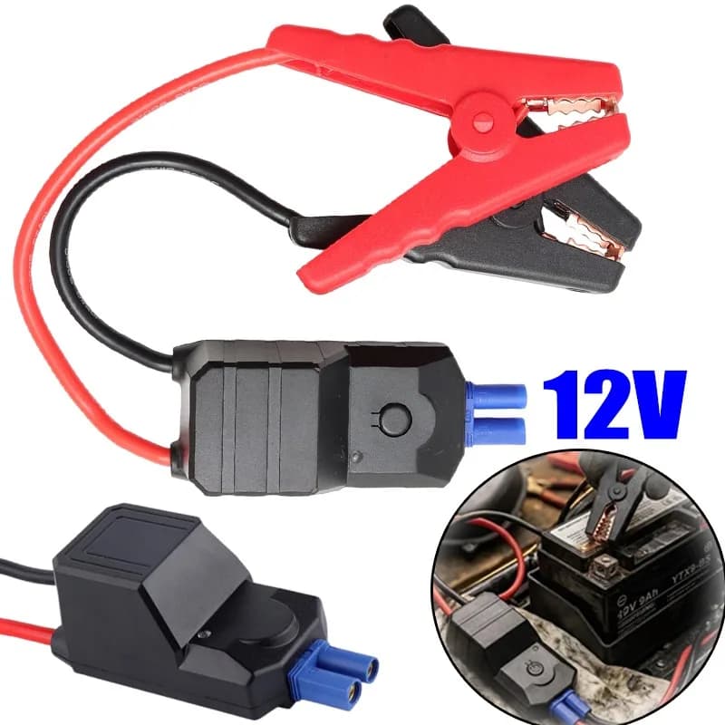 Morsetti a coccodrillo per avviamento d'emergenza 12V con connettore EC5, accessori auto per auto e camion