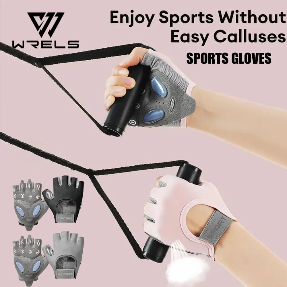 Half Finger Cycling Gloves Women Anti-Slip Shock-Absorbing Bike Gloves Breathable Adjustable Gel Pad Gym Workout Fitness Gloves