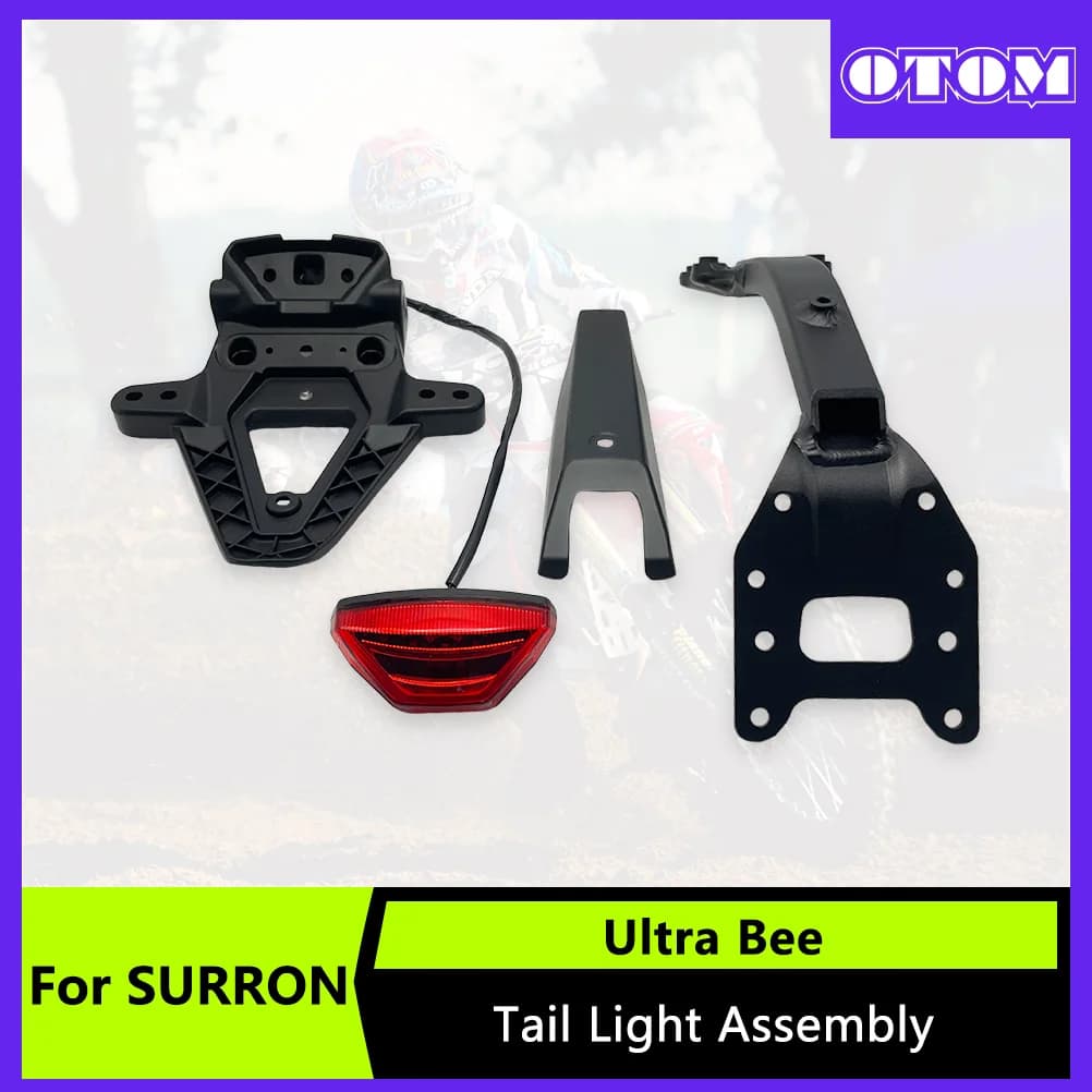 OTOM Motocross Taillight Assembly for SURRON Ultra Bee Bike Tail Light with Aluminum Mounting Bracket, Cover & Decorative Trim