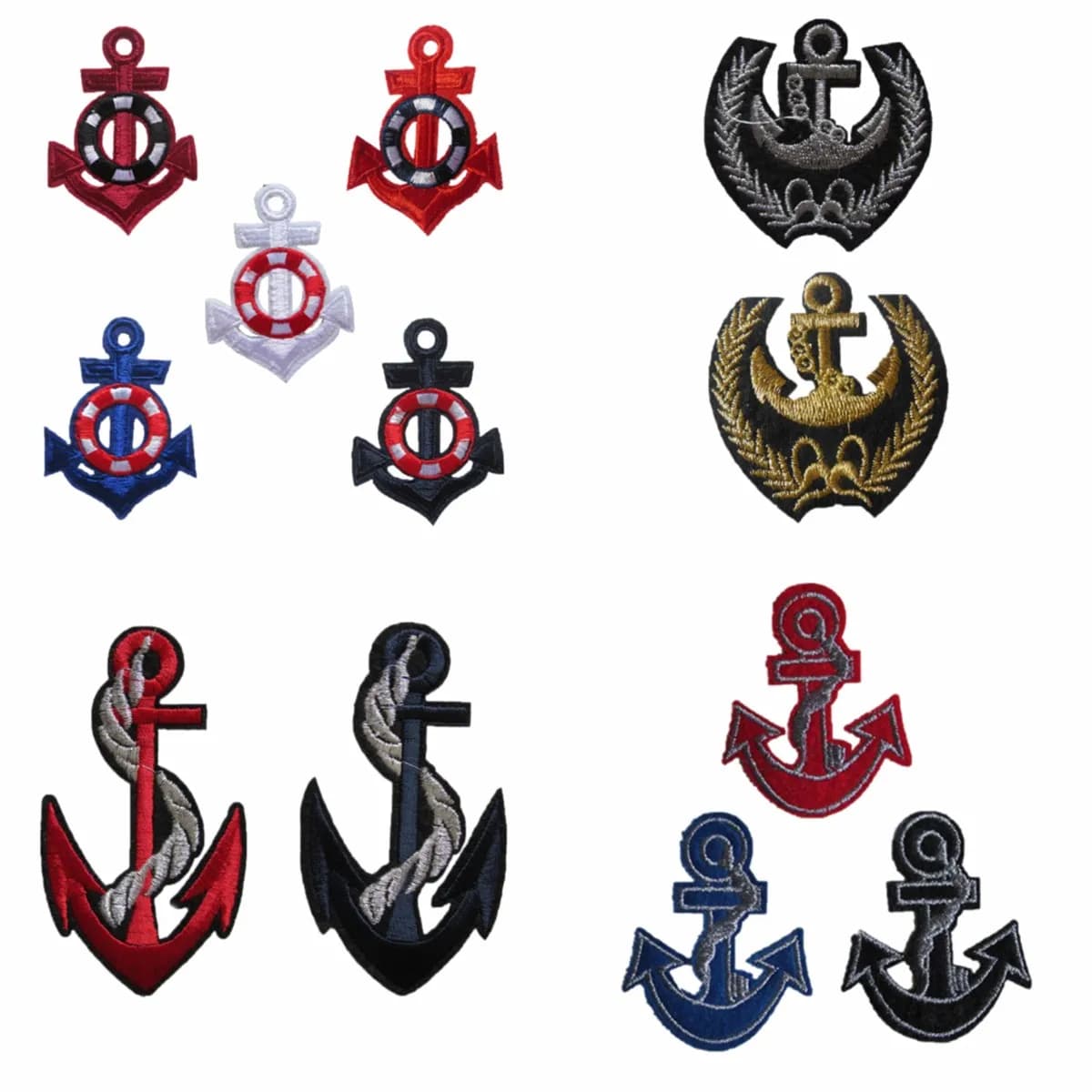 Boat anchor pattern badge ricamo patch cucite fai da te hot melt adesivo stiratura decorazione accoppiata abbigliamento tessuto