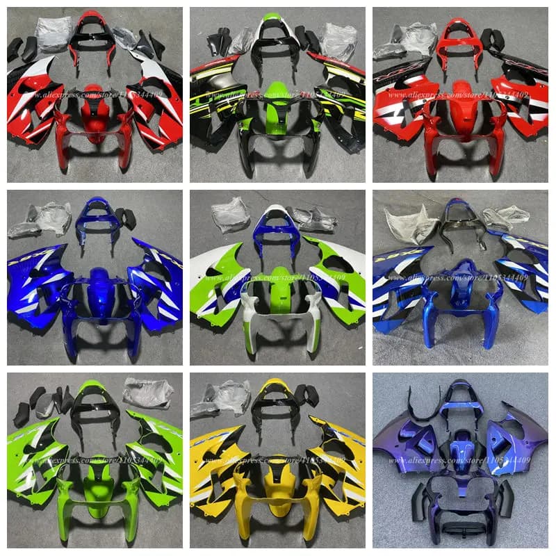 4 Gift new ABS fairing kit. Suitable for Kawasaki ZX6R 636 2000 01 2002 models. Multiple color options available. Customizable.