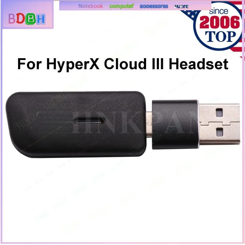 USB Dongle Receiver + USB Adapter For HyperX Cloud III Gaming Wireless Headset