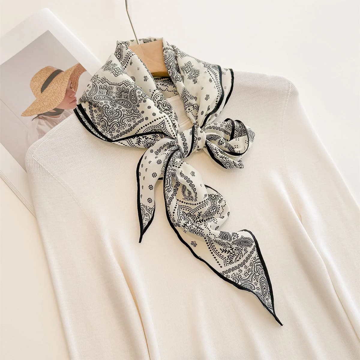 Sciarpe in Seta Sintetica Stampate a Rombo alla Moda per Donna, Bandane di Lusso, Hijab, Foulard Eleganti, Sciarpe e Coprispalle