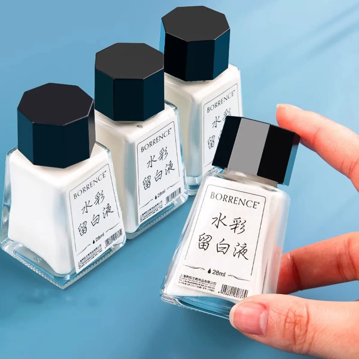 Borrence 28ml Watercolor Masking Fluid,White Easy To Apply and Easy To Peel,Profession Artist Creative Tools Art Supplies