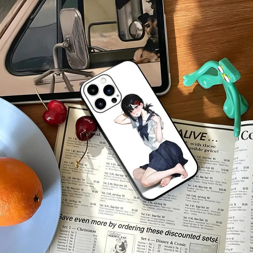 Chainsaw Man Kobeni Higashiyama Phone Case For iPhone 17 16 15 14 13 12 11 Plus Mini Pro Max Soft black Shockproof Cover