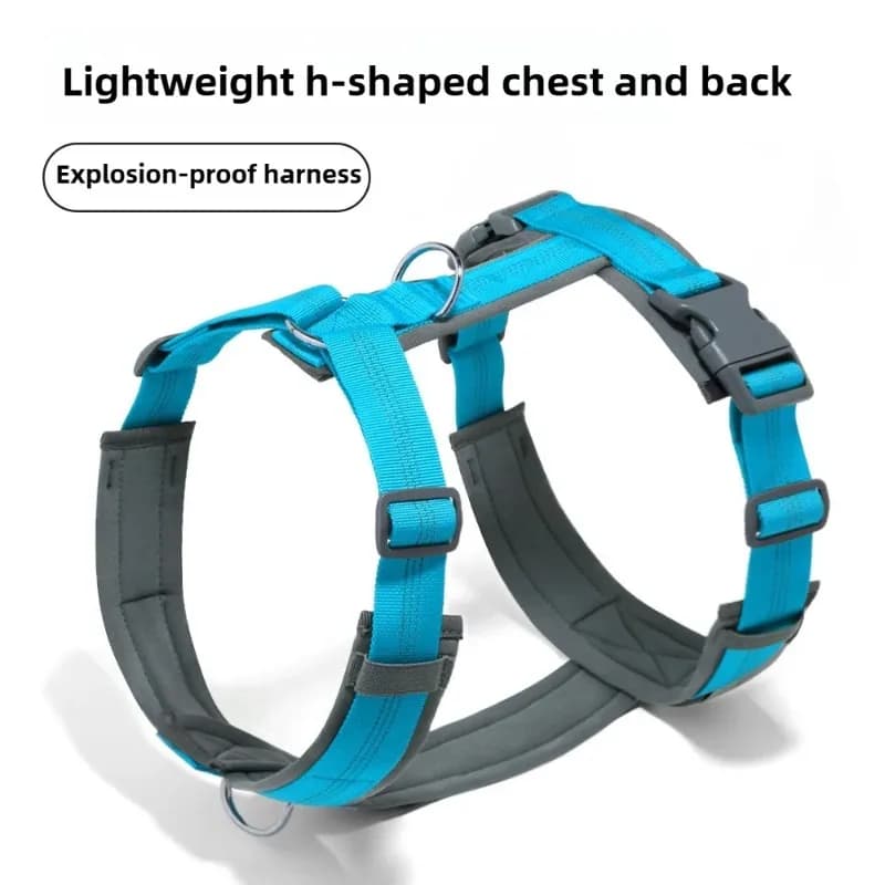 Pettorina per cani a gilet, pettorina a I anti-esplosione per passeggiate, pettorina regolabile e traspirante in neoprene per animali domestici