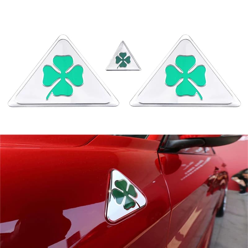 1/3pc Verde Quadrifoglio Logo Decalcomania Per Alfa Romeo Giulia Mito Giulietta 156 147 Sportiva Auto Lato Parafango Corpo Badge adesivo