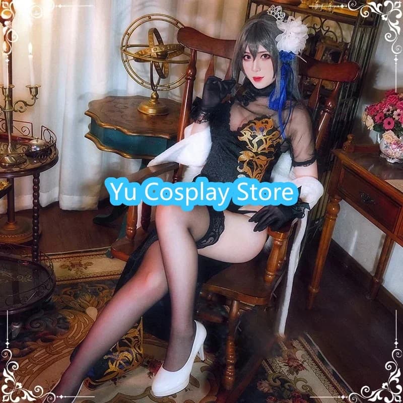 Yu-Cosplay Gioco Azur Lane FFNF Saint Louis Costume Cosplay Donne Vestito Sexy Cinese Deluxe Cheongsam Uniformi Del Partito di Halloween