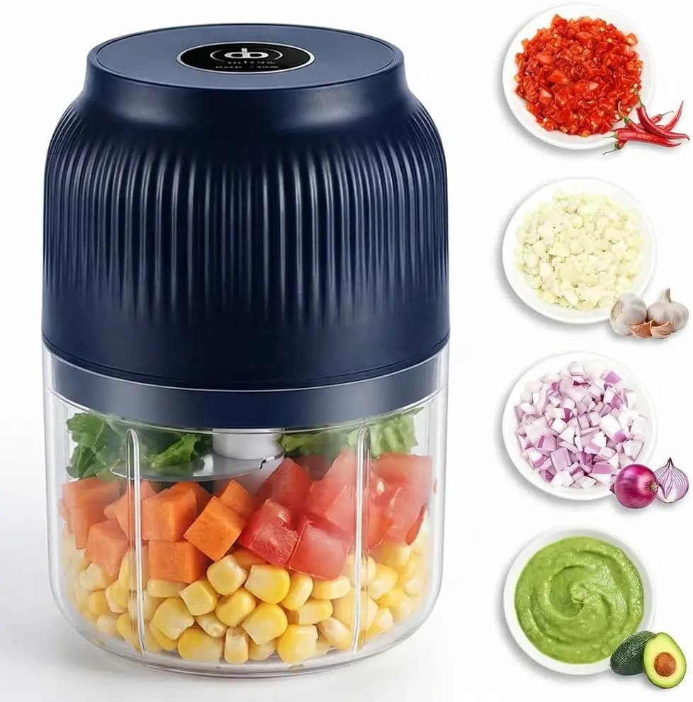 Electric Garlic Tripper, Mini Portable Vegetable Tripper, 250 ml Garlic Tripper, Onion Tripper, Vegetable Blender, Ginger Wireless Cooking Robot, chili, fruit, meat, etc.