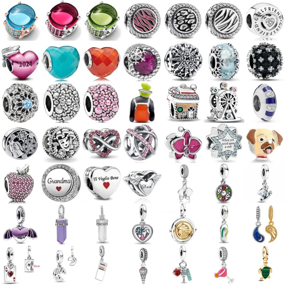 Ciondolo a forma di cuore in argento 925, perline a forma di gelato e tazza, adatto per braccialetti europei originali, accessori fai da te, gioielli raffinati.
