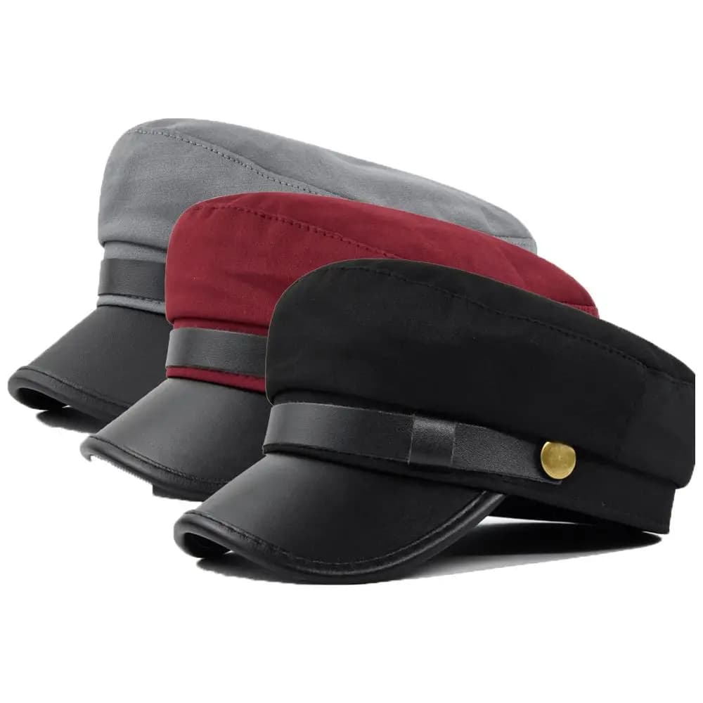 For Unisex Streetwear Berets British Style Winter Metal Button Fishing Cap Men Sailor Caps Flat Navy Hats Women Captain Caps