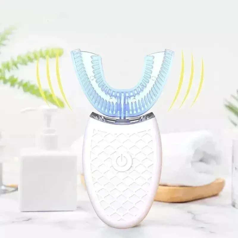 Per Uso Quotidiano 360 ° Spazzolino Elettrico Completo per Tutta la Bocca, Automatico a Forma di U, Sonico, Ricaricabile USB, Impermeabile, per Cura Dentale