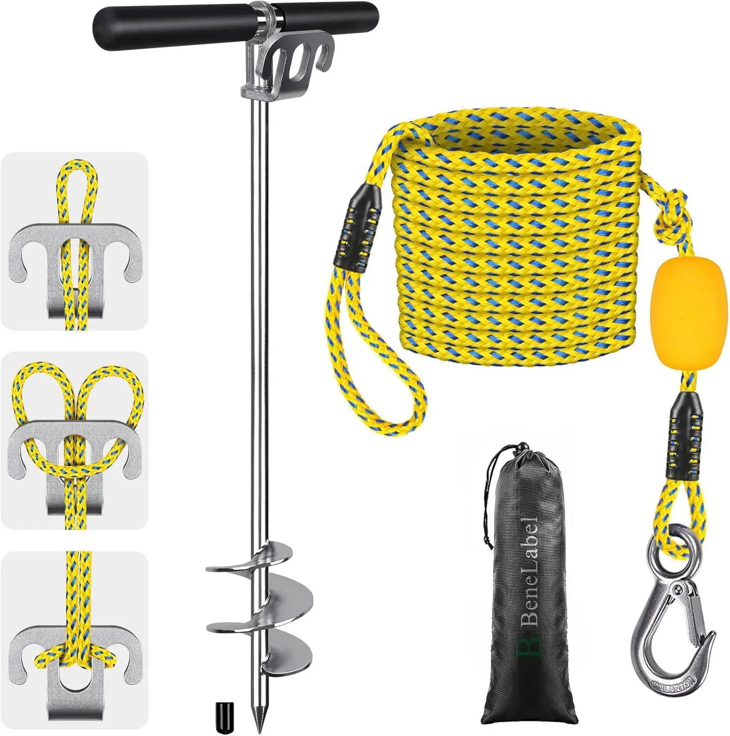 Ancora per Barca in Acciaio Inossidabile per Acque Basse, Sabbia, Kayak, Pontone - Design a Vite per una Presa Sicura