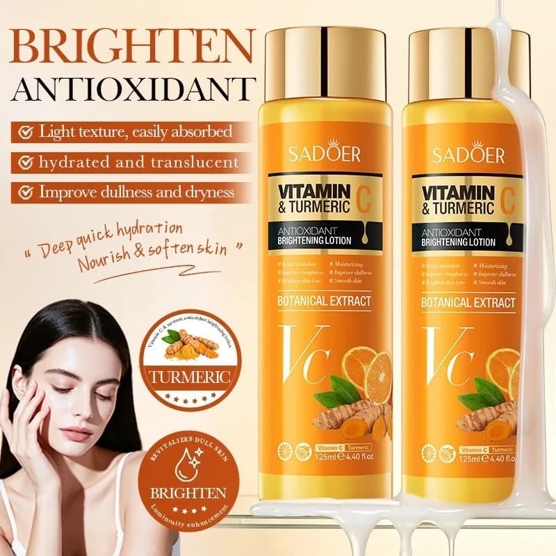 Vitamin C turmeric antioxidant brightening lotion 125ml brightens skin tone and improves dullness