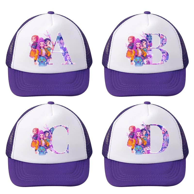 Baseball Hat 26 Letters Kpop Demon Hunters Girl, Kawaii Sun Hat, Outdoor Casual Hats for Parents and Children, Couple, Birthday Gift