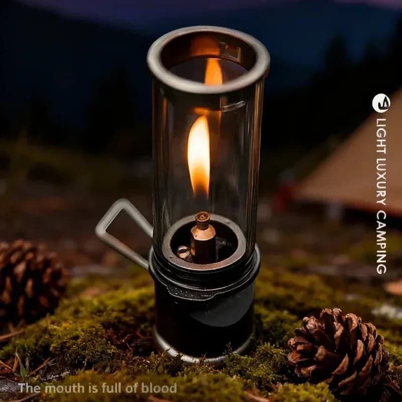Mountainhiker Lampada a Candela Effetto Sogno, Bruciatore a Gas Antivento, Luci da Campeggio per Esterni, Attrezzatura per Illuminazione Tenda