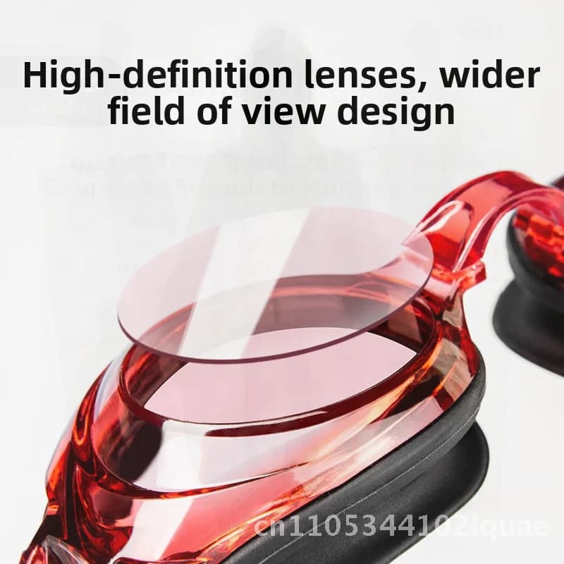 Shenyu Swimwear for Adults and Children Waterproof UV Protection Neutral Color Lenses for PC Black Melamine Red