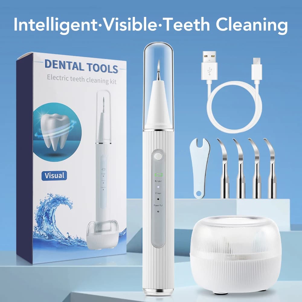 Pulitore per denti ad ultrasuoni visivo con fotocamera Scaler dentale elettrico Placca Tartaro Rimozione del calcolo Strumenti per la pulizia dello sbiancamento dei denti