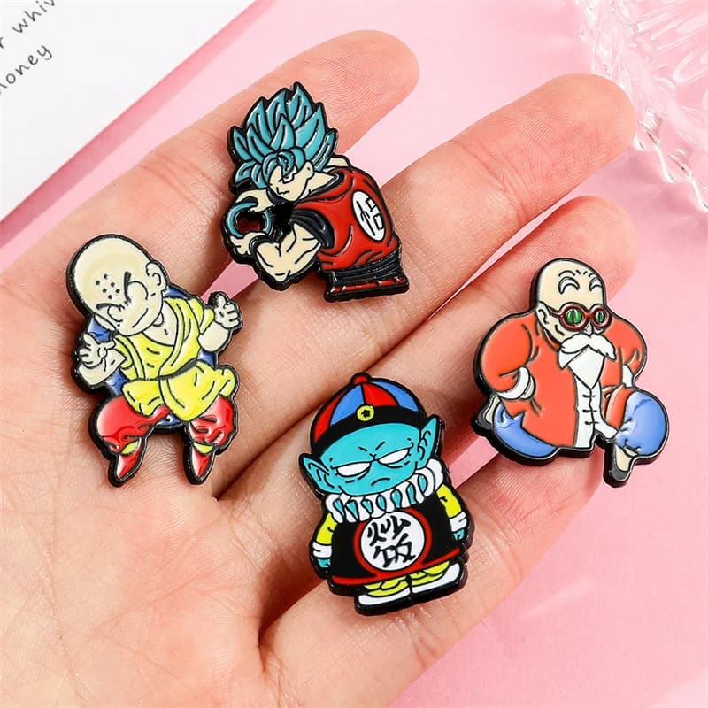16 stile Dragon Ball Manga Spilla smaltata Spille da bavero fresche per zaini scarpe di stoffa borsa Spilla Pini figura di cartone animato