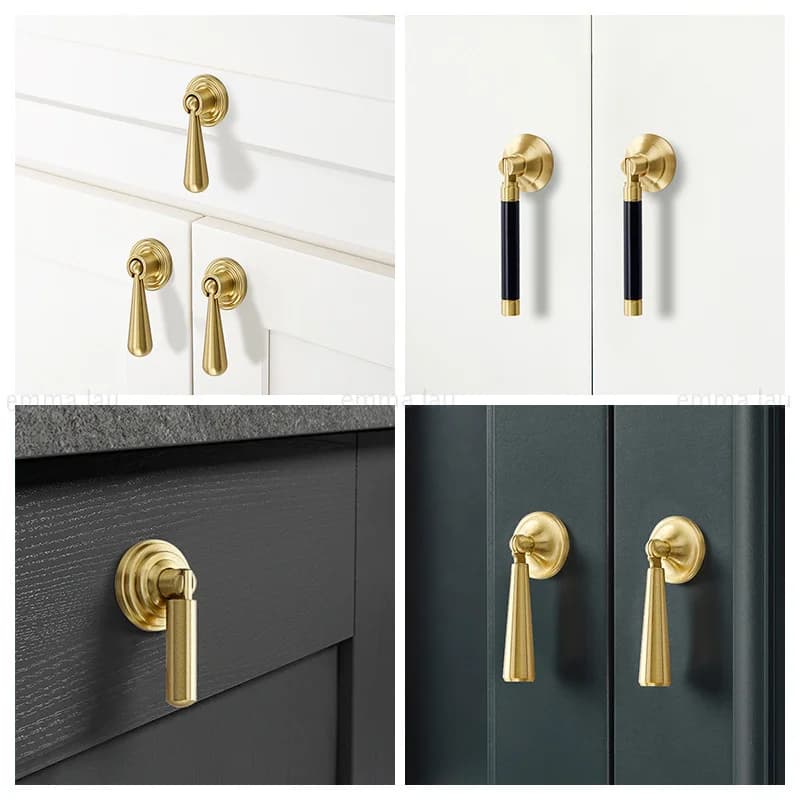 Maniglia per Mobili in Ottone Dorato, Pomello per Cassetto Stile Pendente, Maniglia a Foro Singolo per Armadio, Maniglie per Ante di Armadi e Credenze