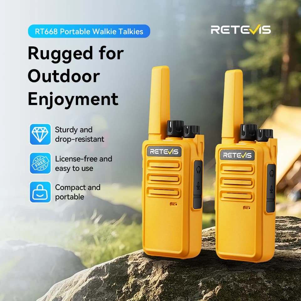 Retevis RT668 Walkie Talkie 2 pezzi portatile PMR446 FRS Durevole Walkie Talkie Radio ricaricabile VOX a lungo raggio per escursioni in campeggio