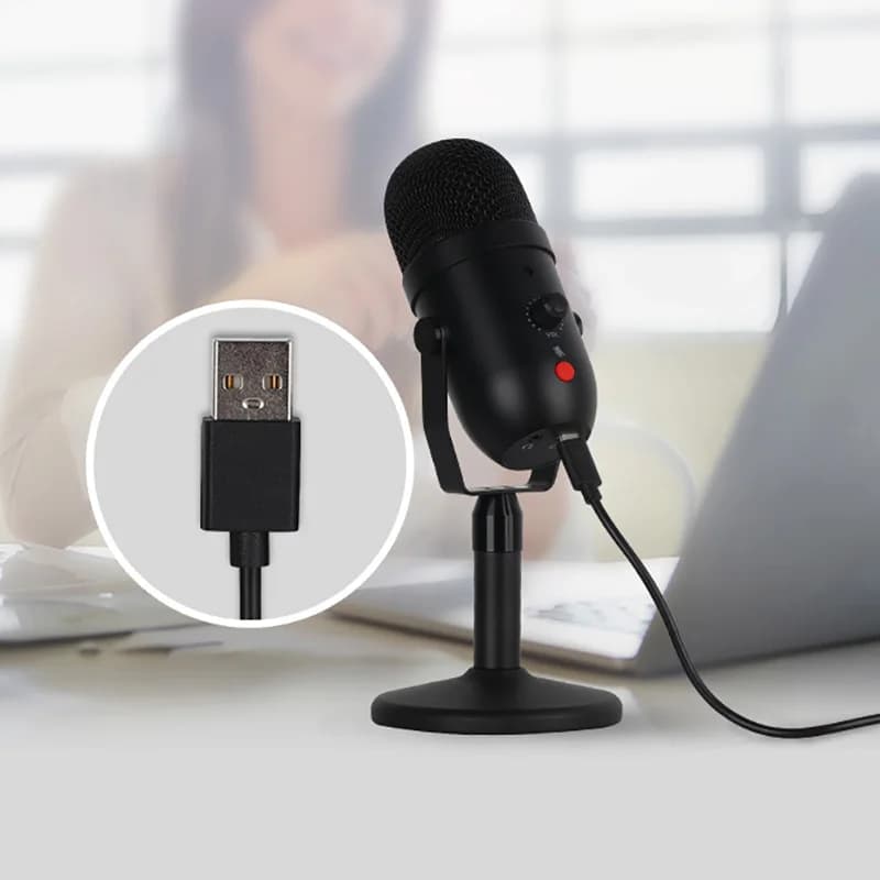 AB25-USB Microphone Professional Condenser Microphones For PC Computer Laptop Recording Studio Singing Gaming Streaming