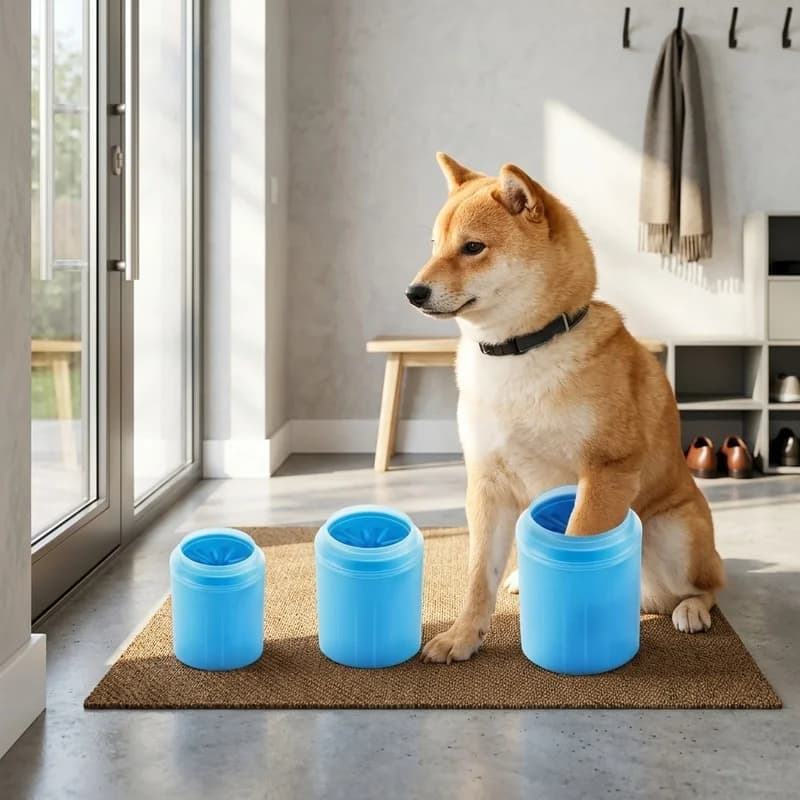 Portable Dog Paw Cleaner Cup Pet Foot Washing Tool Soft Silicone Bristles 360° Deep Cleaning for Small Medium Large Dogs