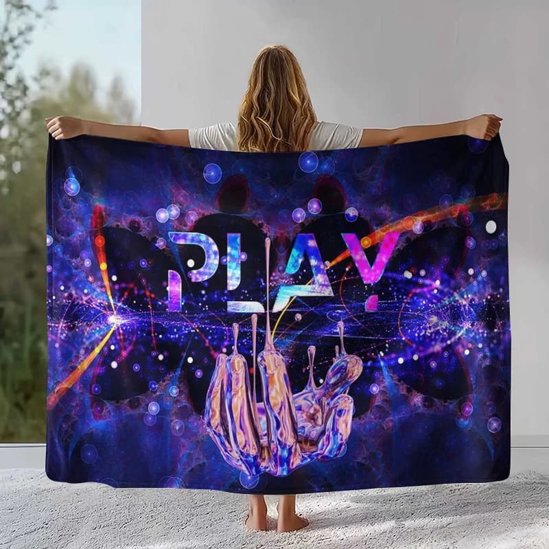 Coperta in flanella con logo del controller Cartoon Game Gamer Zone, coperta in peluche ultra morbida e calda per casa, camera da letto, letto, divano, picnic, regalo