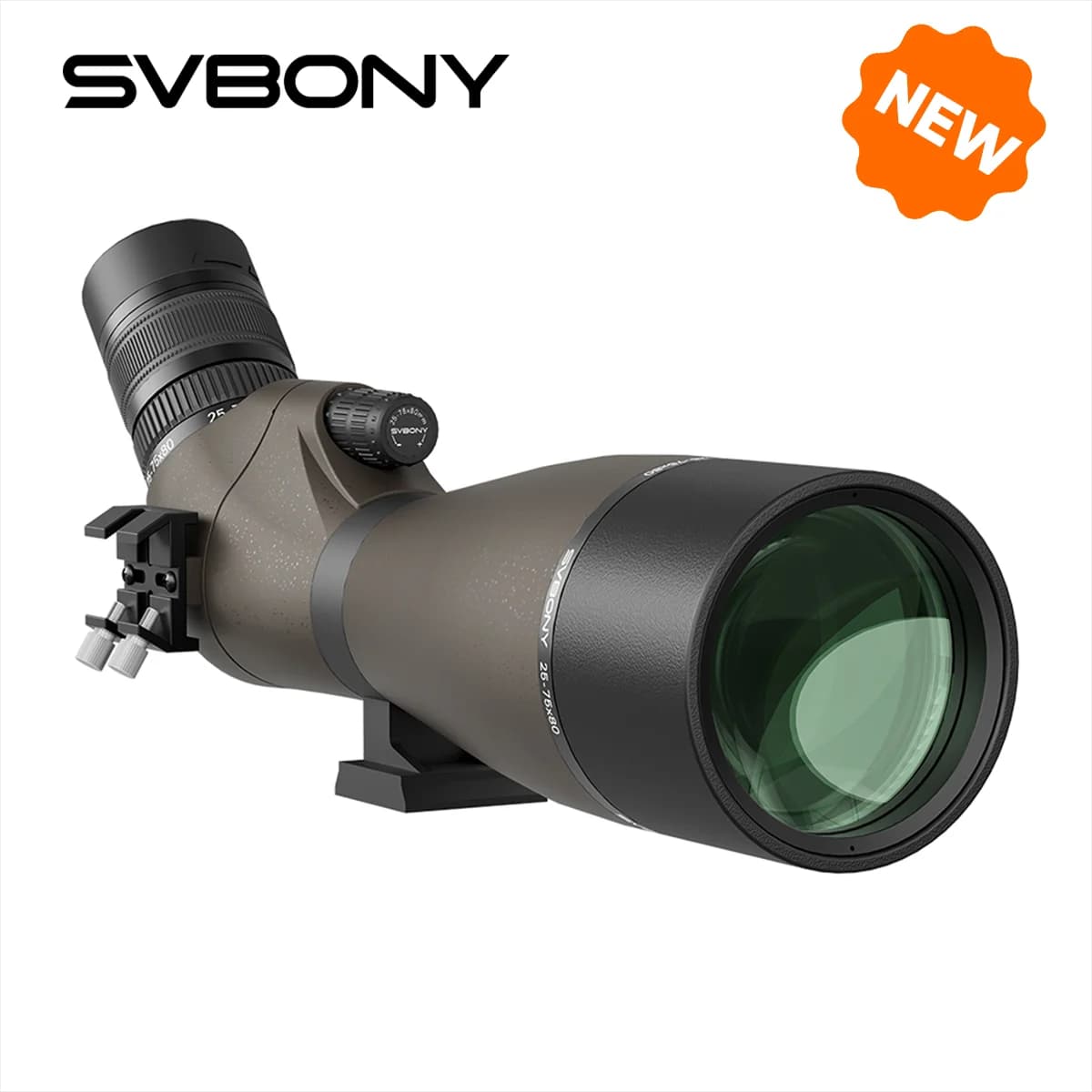 Svbony SV29 Spotting Scope 25-75x80mm FMC 57° Wide Angle Removable 1.25" Eyepiece Telescope for Target Shooting Archery