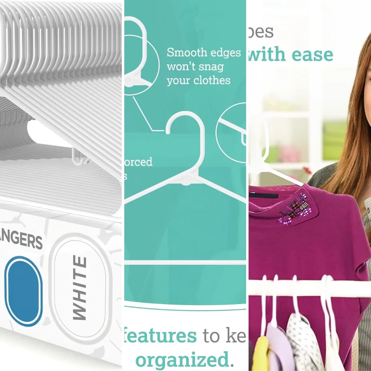 Plastic Hangers Clothes Hangers for Clothing, Closet, Coats & Shirts - Durable, Thick, Tough & Space Saving - for Everyday Stand