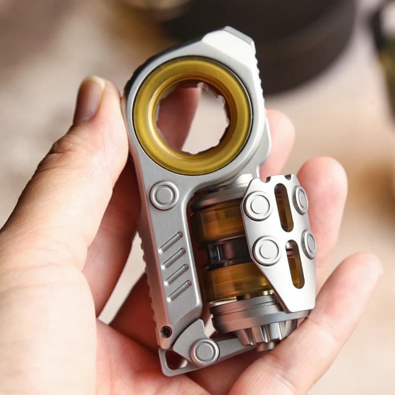 Sinian PEI e diapason in acciaio Fidget Slider - TDAH Focus Push Egg Giocattolo sensoriale Sollievo dall'ansia EDC per adulti Regalo per bambini adulti