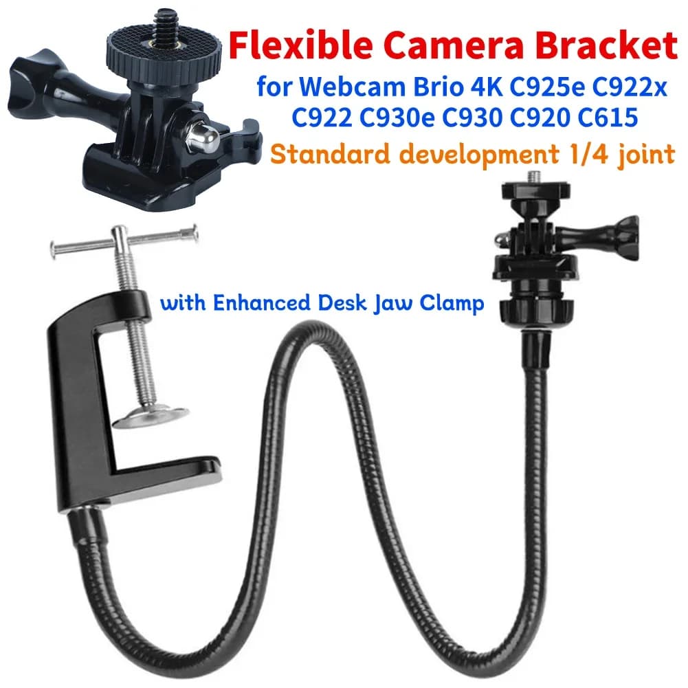 Support for Camera with Flexible Desk Clamp, Flexible Support with Desk Clamp Powered for Webcam Brio 4K C925e