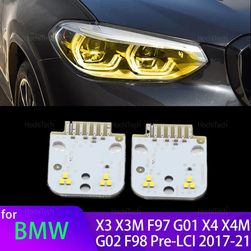 CSL Yellow DRL Angel Eye LED Board Adaptive Headlight 63117466107 63117466108 for BMW X3 X3M F97 G01 X4 X4M G02 F98 2017-2021