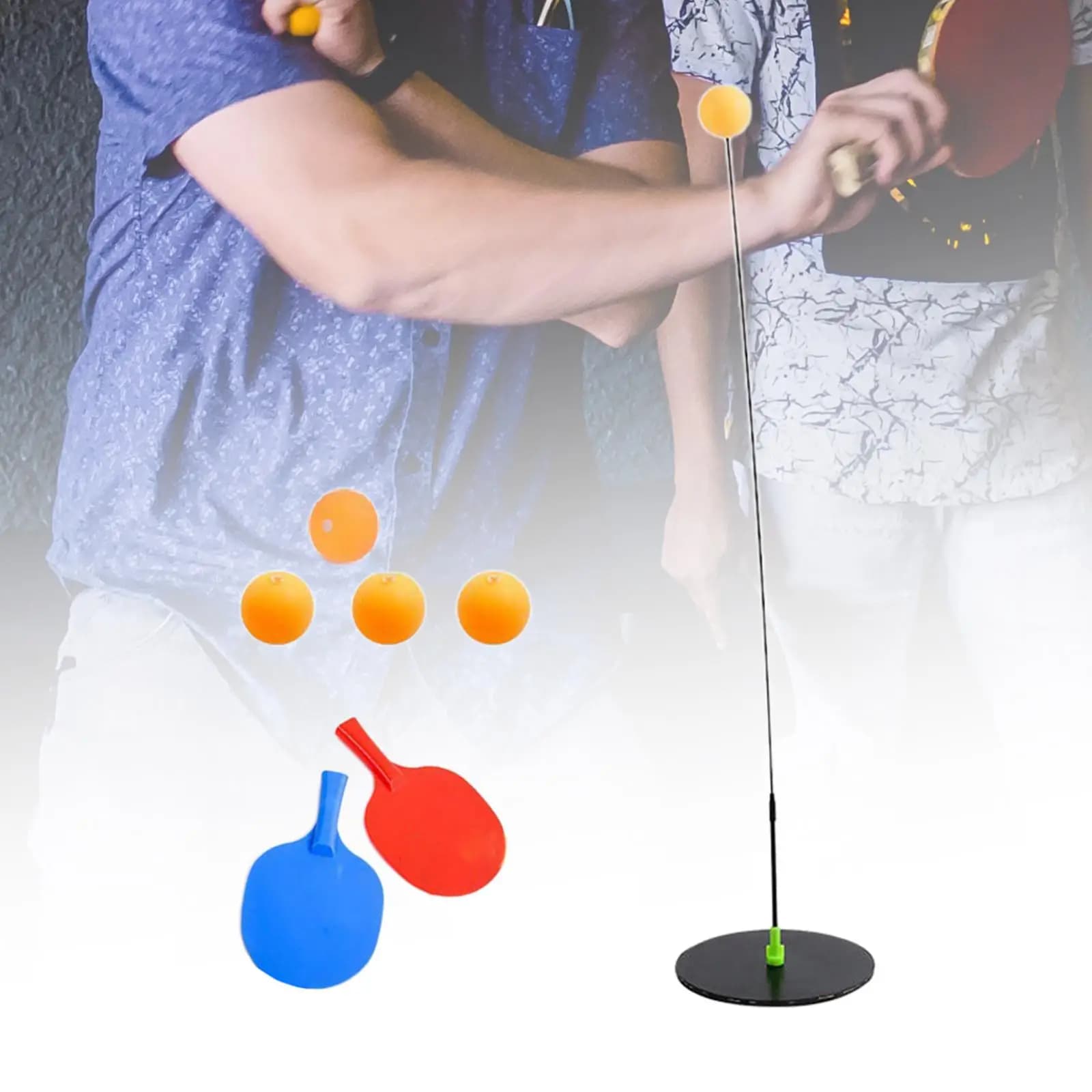 Set di palette e palline da ping pong per allenatore di ping pong, base metallica per allenamento, set di palline per racchette da ping pong portatili professionali