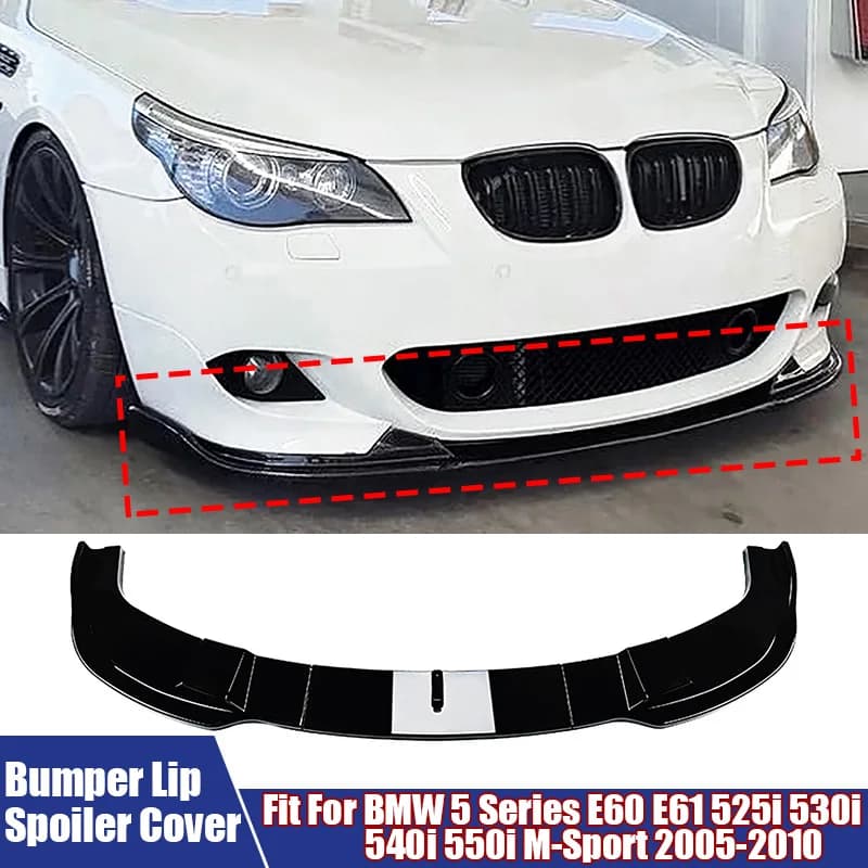 Spoiler front bumper diffuser, edit accessories for BMW Series 5 E60 E61 525i 530i 540i 550i M-Sport 2005-2010