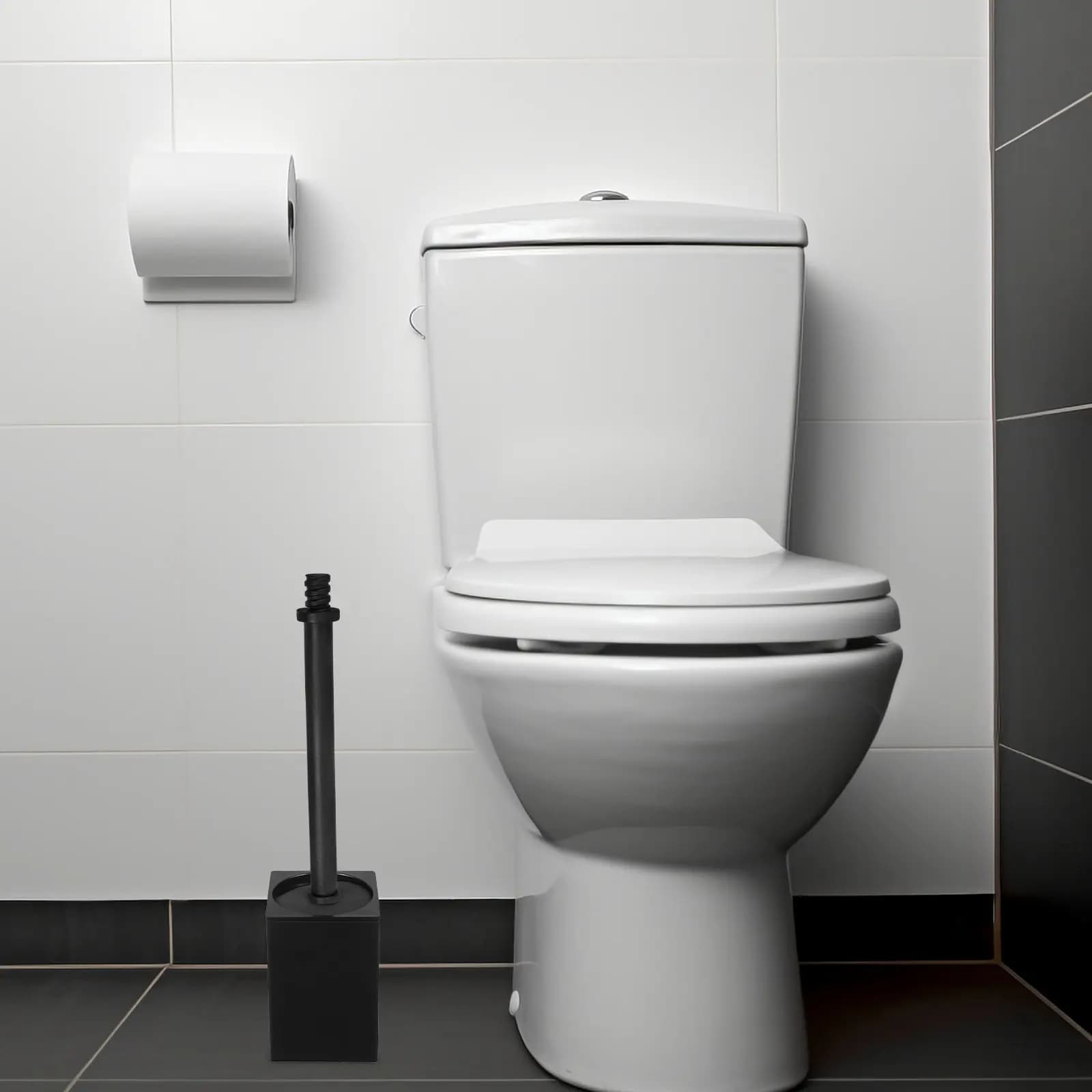 2 Pezzi di Ricambio per Spazzola WC, Manico Filettato per Testa Spazzola WC, Costruzione Robusta e Resistente, Facile da Installare