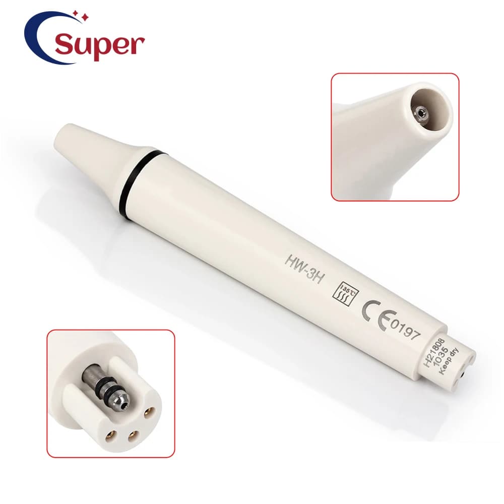 Manipolo per Ablatore Dentale a Ultrasuoni Piezoelettrico HW-3H Staccabile Senza Luce Compatibile con Ablatore Dentale a Ultrasuoni E*S per Sbiancamento Denti