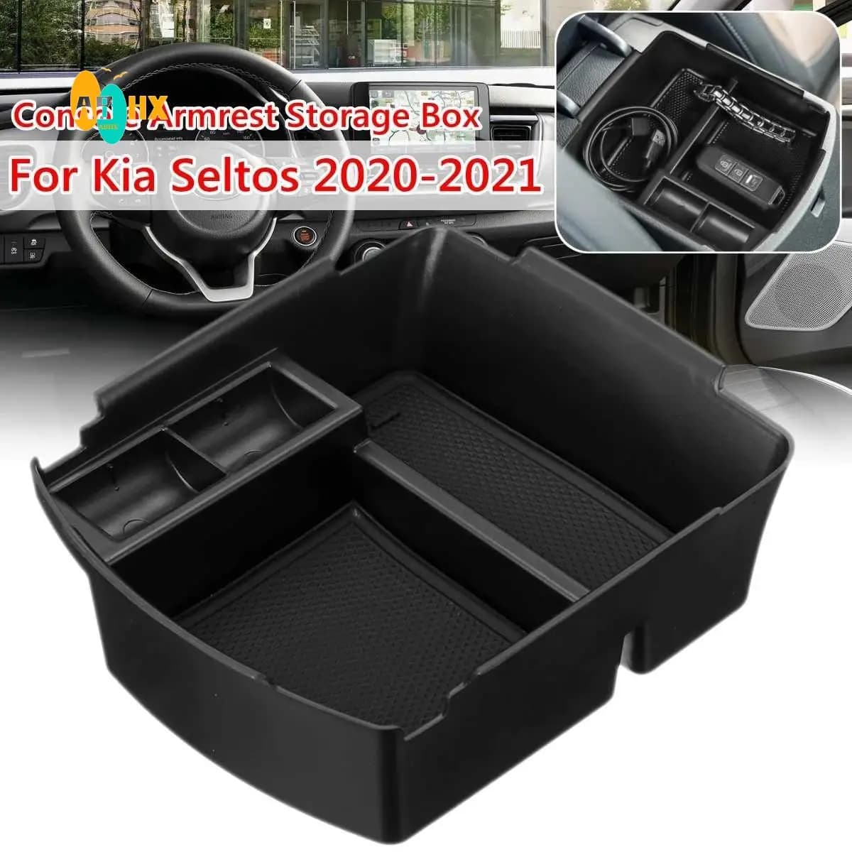 ABHX-Vassoio organizer for Kia Seltos 2020 2021 insert for secondary storage box for armrest
