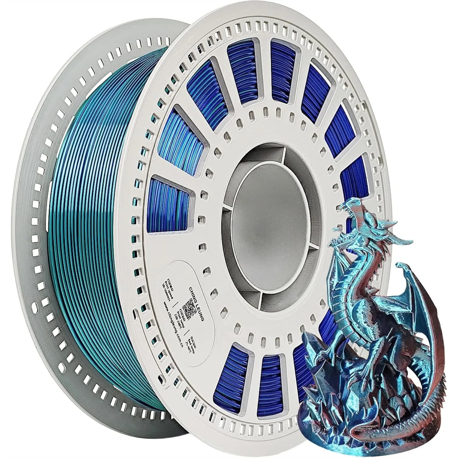 Filamento PLA Seta 1.75mm, Gradiente Tricolore con Finitura Lucida Effetto Gioiello, Precisione ±0.03mm, 1KG