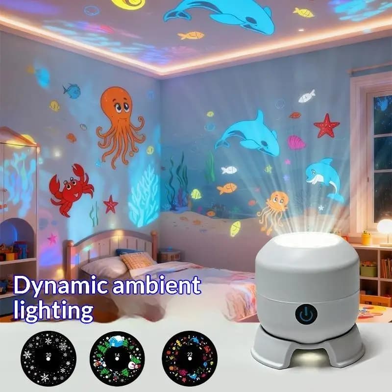 Children Dynamic Night Light Projector 3 Projection Modes Lamp For Nursery Bedroom Decor Kids Holiday Present Craft Supply