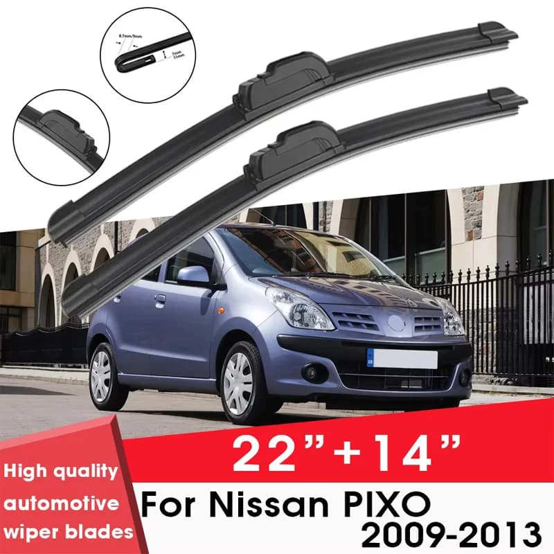 Auto Spazzole Tergicristallo Per Nissan PIXO 2009-2013 22 "+ 14" Parabrezza Parabrezza Pulito Gomma di Silicone Auto Tergicristalli Accessori