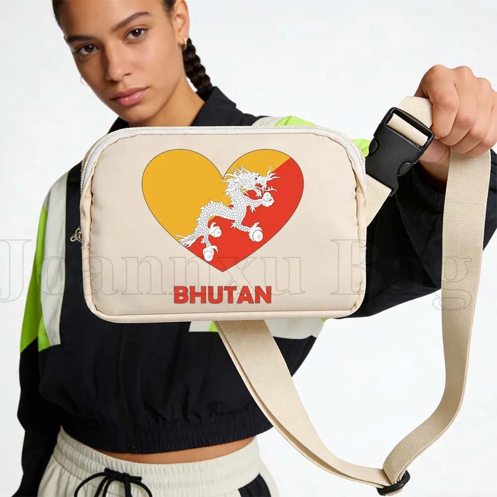 Sports Waist with Flag of Bhutan, Waterproof, for Running and Cycling, Phone Door, Women's Wallet, Gift