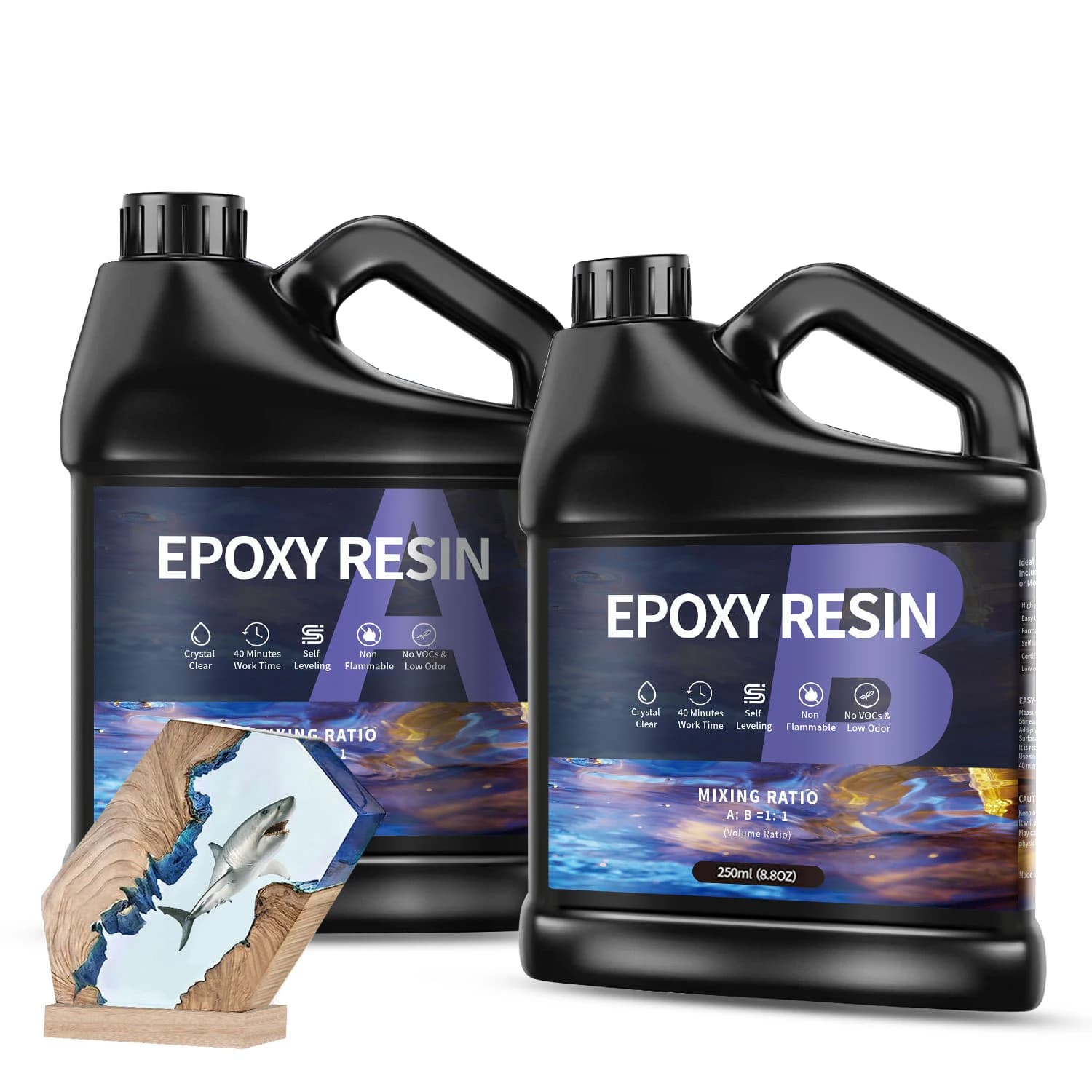 500g/1000g AB Colla per resina epossidica Ad alta chiarezza Adesivo ad asciugatura rapida Elevata durezza Forniture fai da te per colla in resina Creazione di gioielli