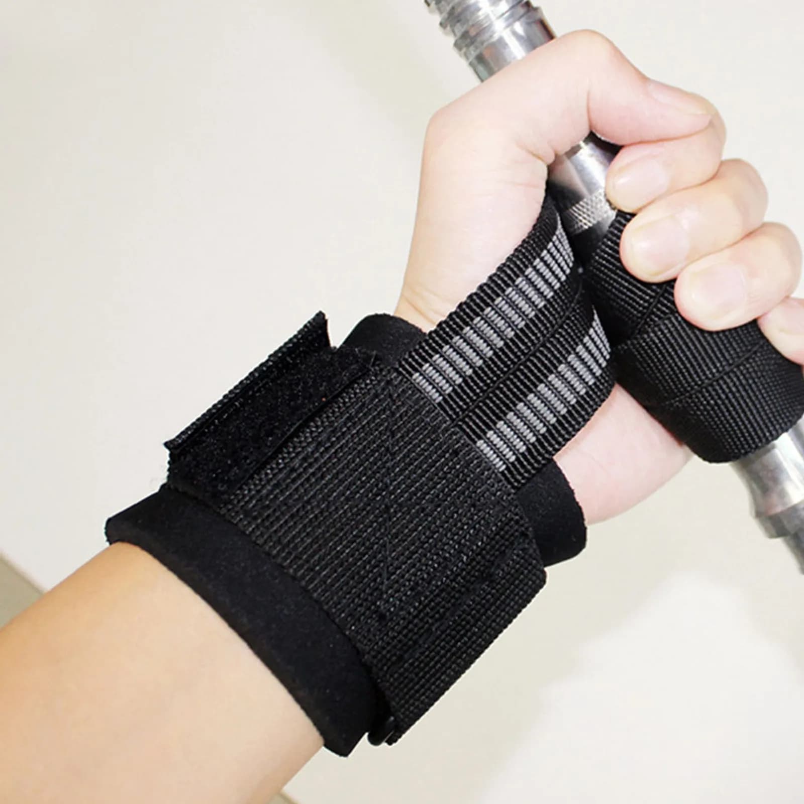 1Pair Weight Lifting Straps Breathable Elastic Wrist Support Non Slip Pull Up Grip Gloves Fitness Training Gym Sports
